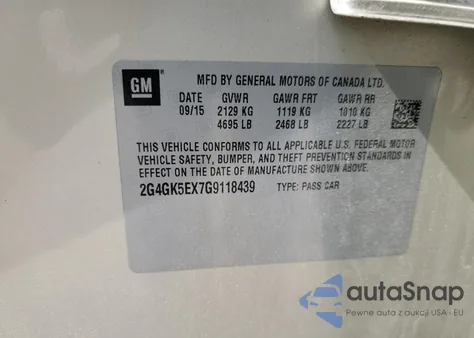 2016 Buick Regal из США, поврежденный, VIN 2G4GK5EX7G9118439